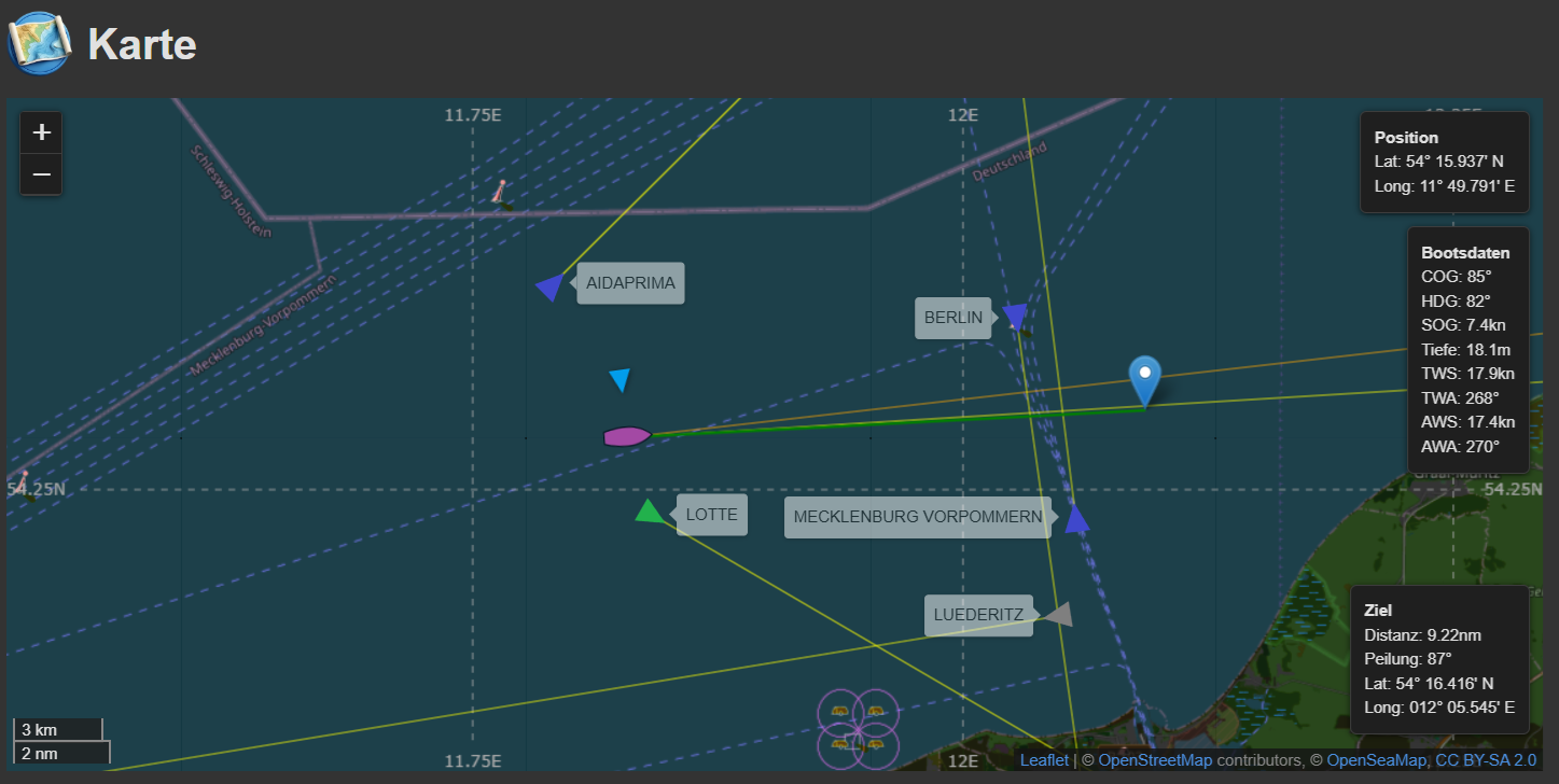 EasyHub Kartenansicht im Dark-Mode
